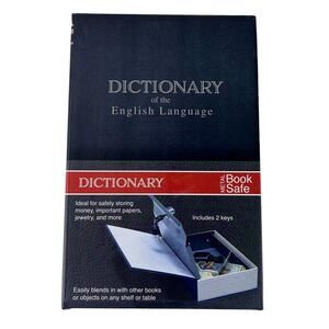 Mark Feldstein &Associates Dictionary Metal Book Safe With Keys Navy Blue Sealed